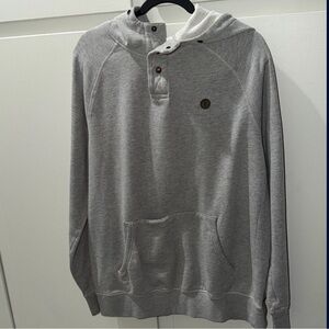 Volcom Gray Men's Hoodie with Button Accents
